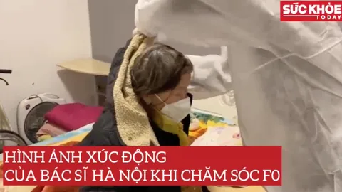 Hình ảnh xúc động của bác sĩ Hà Nội khi chăm sóc F0