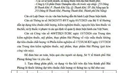 Hải Phòng: Thu hồi khẩn viên nén Paracetamol 500mg không đảm bảo chất lượng