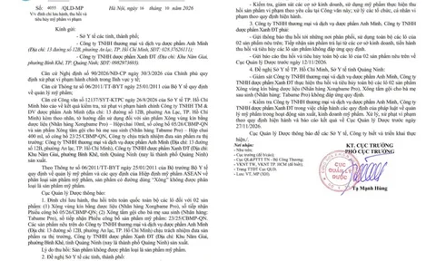 Phân loại không đúng, 2 sản phẩm nhãn hàng Xongbame Pro và Tabame Pro bị đình chỉ lưu hành