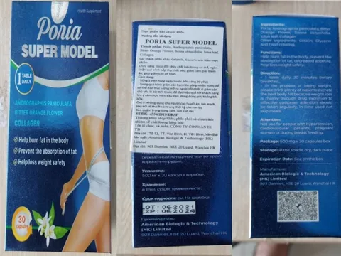 Cảnh báo: Phát hiện chất cấm Sibutramine trong sản phẩm giảm cân 'Poria super model'