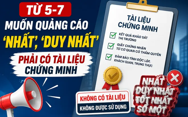Muốn quảng cáo "số một", "nhất", "duy nhất" phải có tài liệu hợp pháp chứng minh