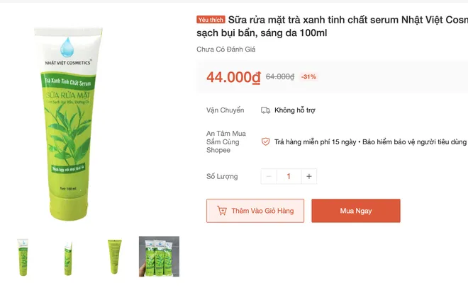 Thu hồi, tiêu hủy sữa rửa mặt Nhật Việt Cosmetics